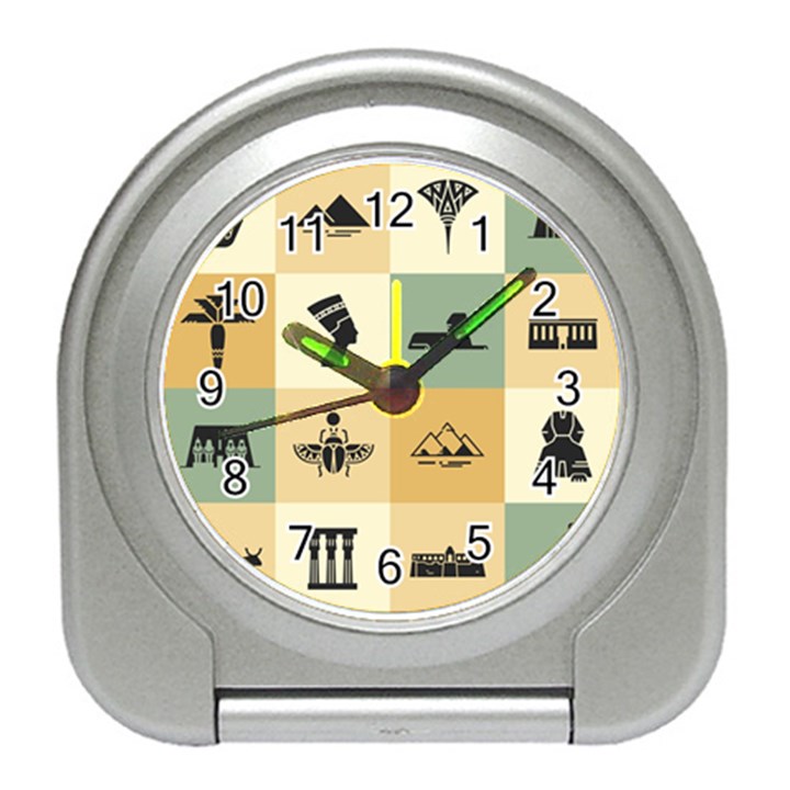 Egyptian-flat-style-icons Travel Alarm Clock