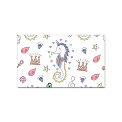 Seamless-pattern-cute-unicorn-cartoon-hand-drawn Sticker (rectangular) by Salman4z