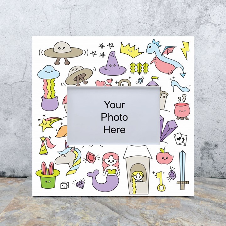 Fantasy-things-doodle-style-vector-illustration White Box Photo Frame 4  x 6 