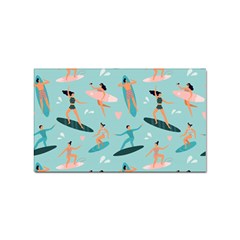 Beach-surfing-surfers-with-surfboards-surfer-rides-wave-summer-outdoors-surfboards-seamless-pattern- Sticker Rectangular (100 Pack) by Salman4z