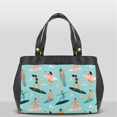 Beach-surfing-surfers-with-surfboards-surfer-rides-wave-summer-outdoors-surfboards-seamless-pattern- Oversize Office Handbag (2 Sides) by Salman4z