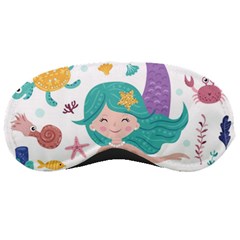 Set-cute-mermaid-seaweeds-marine-inhabitants Sleeping Mask by Salman4z