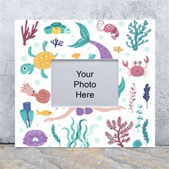 Set-cute-mermaid-seaweeds-marine-inhabitants White Wall Photo Frame 5  X 7  by Salman4z