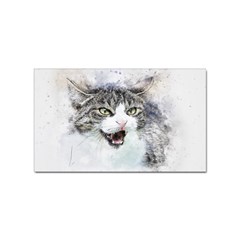 Cat Pet Art Abstract Watercolor Sticker (rectangular) by Jancukart