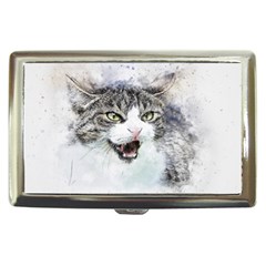 Cat Pet Art Abstract Watercolor Cigarette Money Case by Jancukart