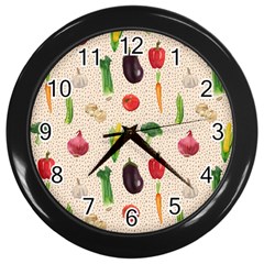 Vegetables Wall Clock (black) by SychEva