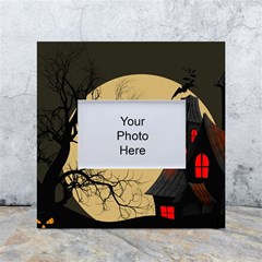 Halloween Moon Haunted House Full Moon Dead Tree White Box Photo Frame 4  X 6  by Ravend