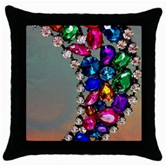 Colorful Diamonds Throw Pillow Case (black) by Sparkle