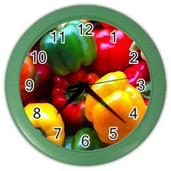 Colorful Capsicum Color Wall Clock by Sparkle