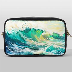 Waves Ocean Sea Tsunami Nautical Painting Toiletries Bag (one Side) by Ravend