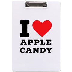 I Love Apple Candy A4 Acrylic Clipboard by ilovewhateva