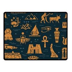 Dark-seamless-pattern-symbols-landmarks-signs-egypt Fleece Blanket (small) by Salman4z