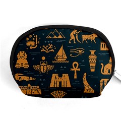 Dark-seamless-pattern-symbols-landmarks-signs-egypt Accessory Pouch (medium) by Salman4z