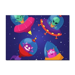 Cartoon-funny-aliens-with-ufo-duck-starry-sky-set Sticker A4 (10 Pack) by Salman4z