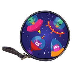 Cartoon-funny-aliens-with-ufo-duck-starry-sky-set Classic 20-cd Wallets by Salman4z