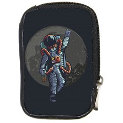 Illustration-drunk-astronaut Compact Camera Leather Case by Salman4z