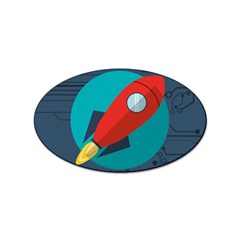 Rocket-with-science-related-icons-image Sticker Oval (100 Pack) by Salman4z