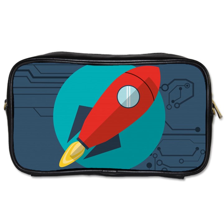 Rocket-with-science-related-icons-image Toiletries Bag (Two Sides)