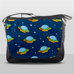 Seamless-pattern-ufo-with-star-space-galaxy-background Messenger Bag by Salman4z