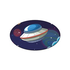 Ufo-alien-spaceship-galaxy Sticker (oval) by Salman4z