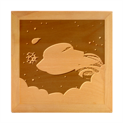 Ufo-alien-spaceship-galaxy Wood Photo Frame Cube by Salman4z