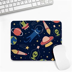 Seamless-pattern-with-funny-aliens-cat-galaxy Small Mousepad by Salman4z