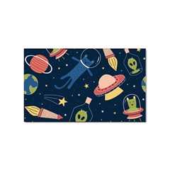 Seamless-pattern-with-funny-aliens-cat-galaxy Sticker Rectangular (100 Pack) by Salman4z