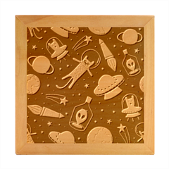 Seamless-pattern-with-funny-aliens-cat-galaxy Wood Photo Frame Cube by Salman4z