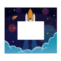 Spaceship-milkyway-galaxy White Wall Photo Frame 5  X 7  by Salman4z