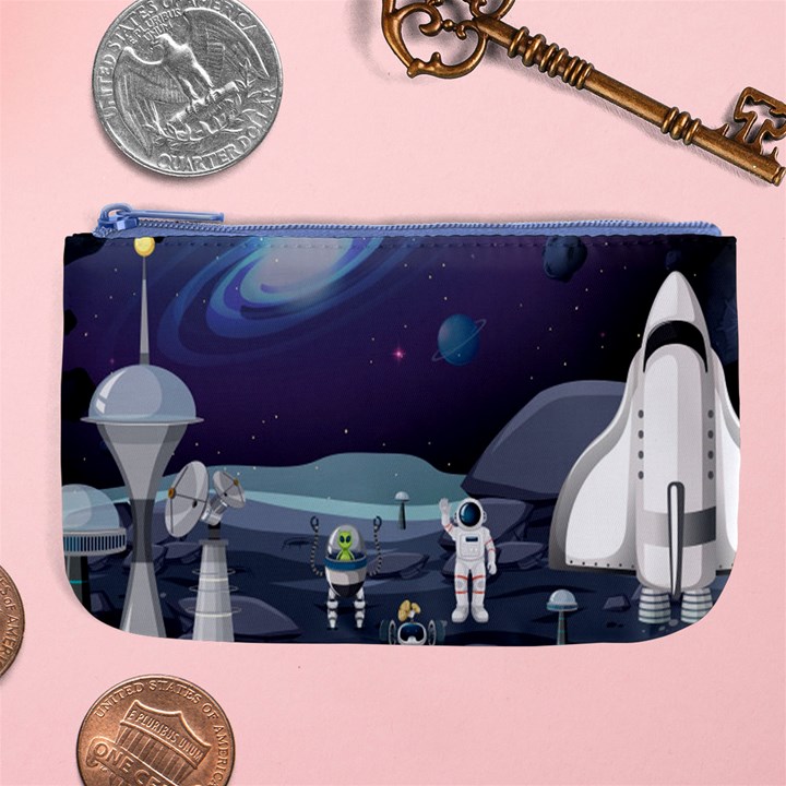 Alien-astronaut-scene Large Coin Purse