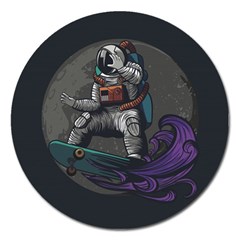 Illustration-astronaut-cosmonaut-paying-skateboard-sport-space-with-astronaut-suit Magnet 5  (round) by Salman4z