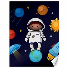 Boy-spaceman-space-rocket-ufo-planets-stars Canvas 36  X 48  by Salman4z