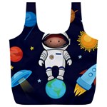 Boy-spaceman-space-rocket-ufo-planets-stars Full Print Recycle Bag (XXL) Front