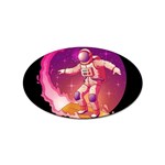 Astronaut-spacesuit-standing-surfboard-surfing-milky-way-stars Sticker (Oval) Front