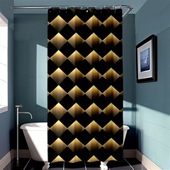 Golden Chess Board Background Shower Curtain 36  X 72  (stall)  by pakminggu