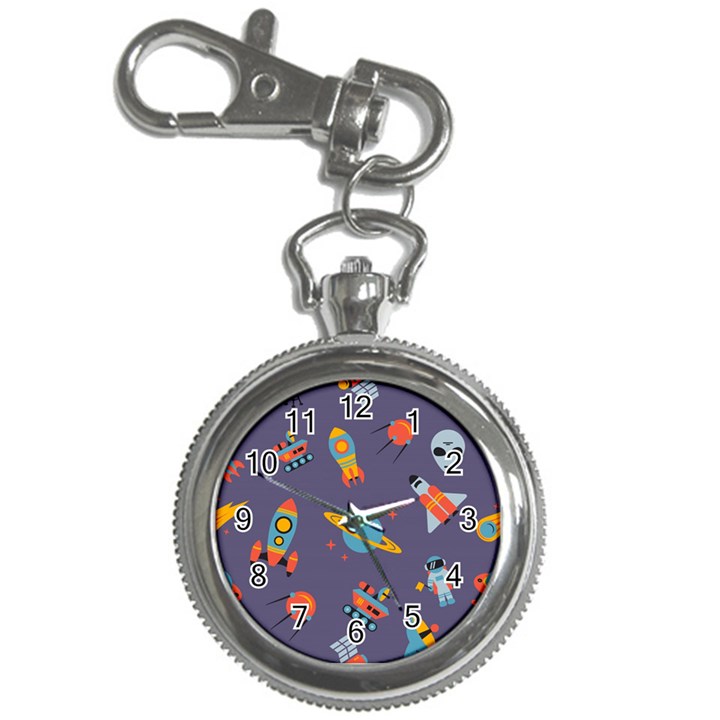 Space-seamless-pattern Key Chain Watches