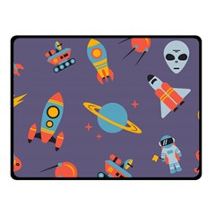 Space-seamless-pattern Fleece Blanket (small) by Salman4z