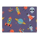 Space-seamless-pattern Two Sides Premium Plush Fleece Blanket (Mini) 35 x27  Blanket Back