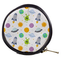 Seamless-pattern-cartoon-space-planets-isolated-white-background Mini Makeup Bag by Salman4z