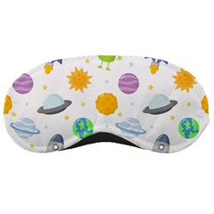 Seamless-pattern-cartoon-space-planets-isolated-white-background Sleeping Mask by Salman4z