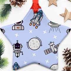 Seamless-pattern-with-space-theme Star Ornament (two Sides) by Salman4z