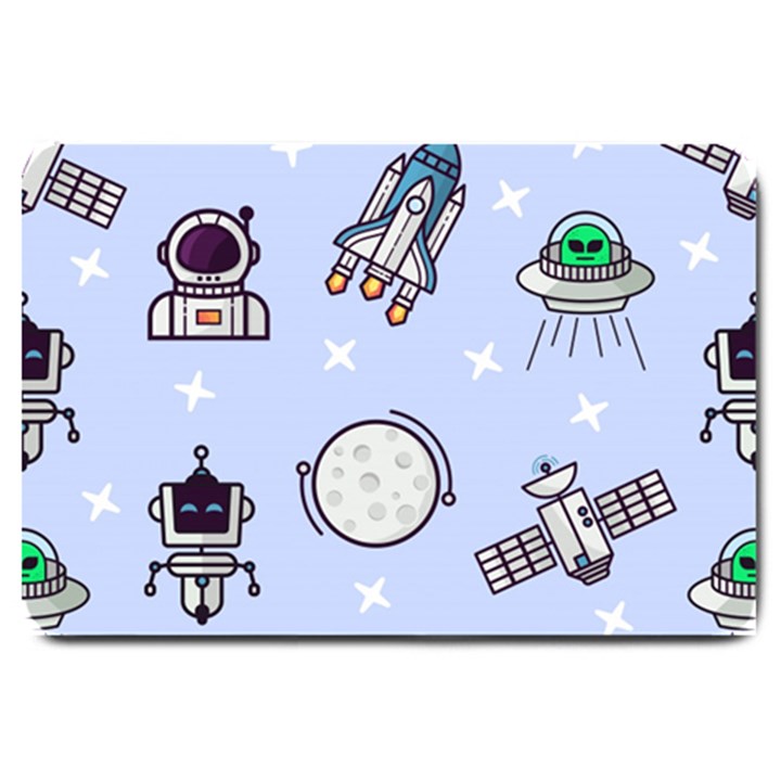 Seamless-pattern-with-space-theme Large Doormat