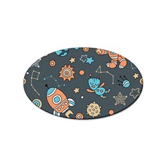 Space-seamless-pattern Sticker (oval) by Salman4z