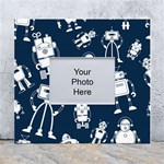 White-robot-blue-seamless-pattern White Wall Photo Frame 5  x 7  Front