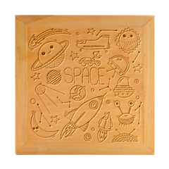 Space-cosmos-seamless-pattern-seamless-pattern-doodle-style Wood Photo Frame Cube by Salman4z