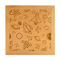 About-space-seamless-pattern Wood Photo Frame Cube by Salman4z