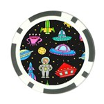 Seamless-pattern-with-space-objects-ufo-rockets-aliens-hand-drawn-elements-space Poker Chip Card Guard Front