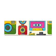 Retro-cameras-audio-cassettes-hand-drawn-pop-art-style-seamless-pattern Sticker Bumper (10 Pack) by Salman4z