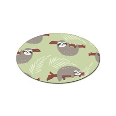 Sloths-pattern-design Sticker (oval) by Salman4z