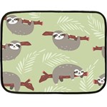 Sloths-pattern-design Two Sides Fleece Blanket (Mini) 35 x27  Blanket Back